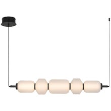 Black Iron Torso Vertical 5 Light LED Pendant